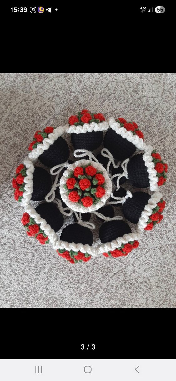 El Yapımı Örgü amigurumi buket anahtarlık - Görsel 2