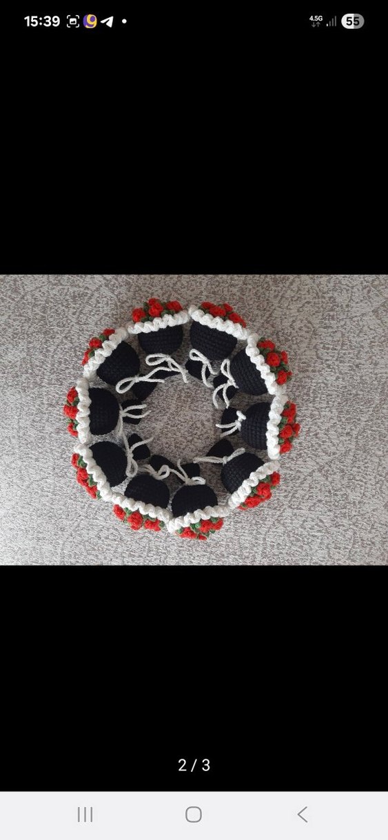 El Yapımı Örgü amigurumi buket anahtarlık - Görsel 3