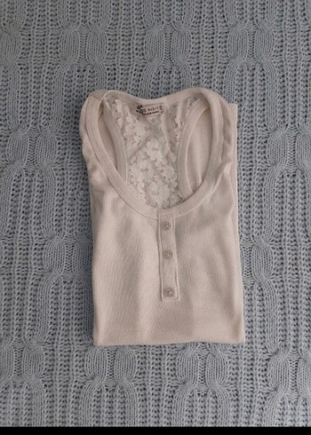 Dantel Detaylı Beyaz Kadın Atlet - Görsel 3