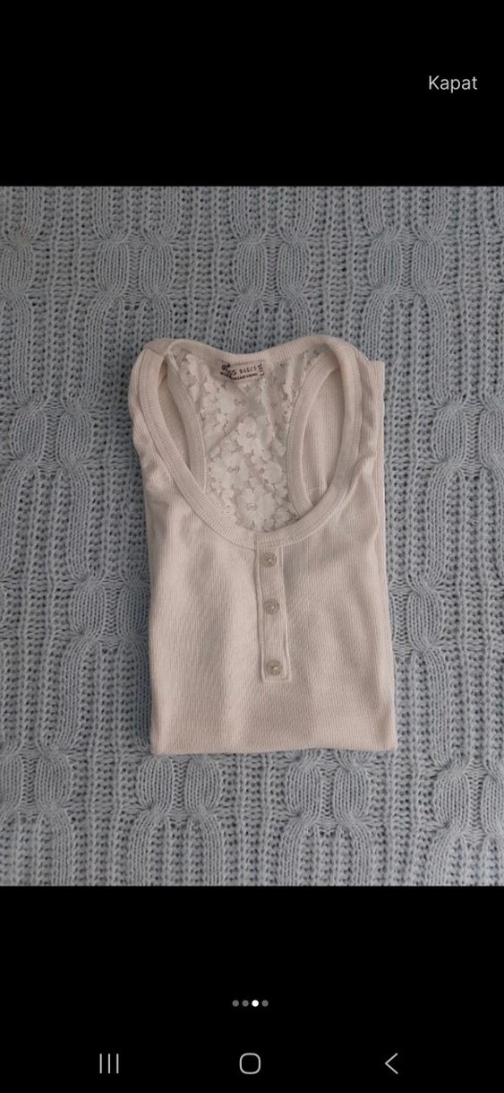 Dantel Detaylı Beyaz Kadın Atlet - Görsel 3