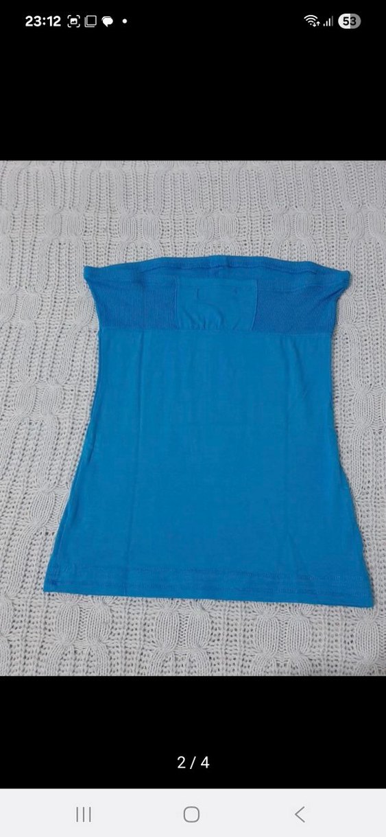 Mavi Straplez bluz - Görsel 2