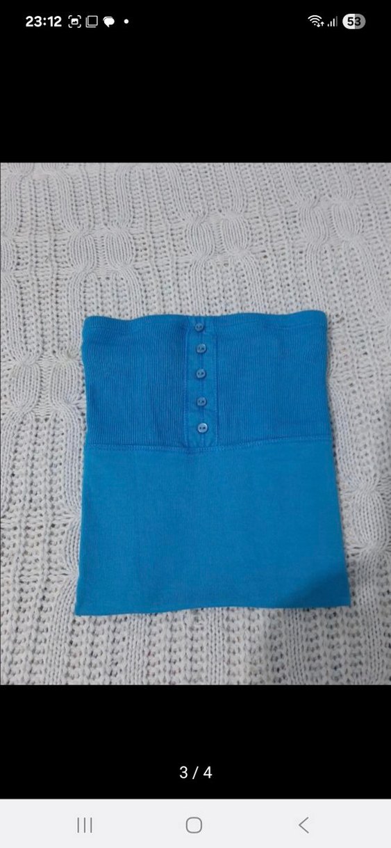 Mavi Straplez bluz - Görsel 3