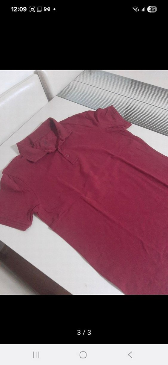 Bordo Erkek Polo Tişört Düğmeli Yaka - Görsel 3