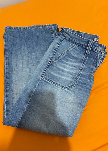 Mavi Baskılı Rahat Kesim bayan Kot Pantolon - Görsel 3