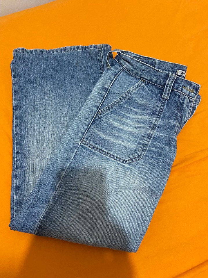 Mavi Baskılı Rahat Kesim bayan Kot Pantolon - Görsel 3