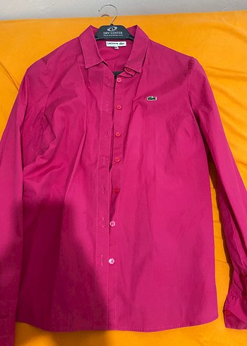 Düğmeli V Yaka Pembe Uzun Kollu Kadın Gömlek - Görsel 3