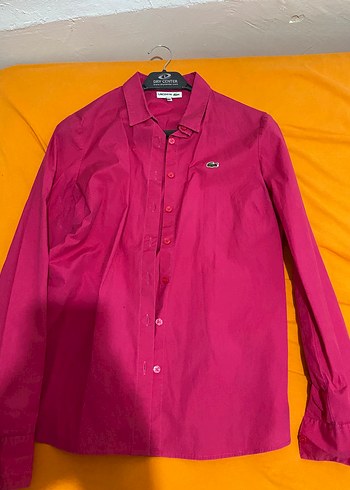 Düğmeli V Yaka Pembe Uzun Kollu Kadın Gömlek - Görsel 2