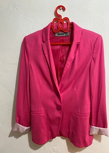 Pembe Düğmeli Kadın Blazer Ceket - Görsel 2