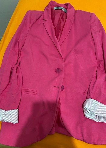 Pembe Düğmeli Kadın Blazer Ceket - Görsel 5