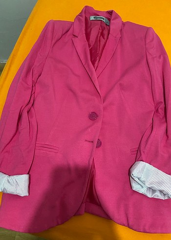 Pembe Düğmeli Kadın Blazer Ceket - Görsel 4