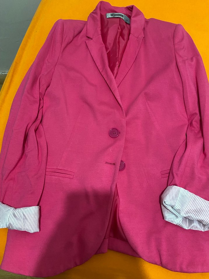 Pembe Düğmeli Kadın Blazer Ceket - Görsel 5