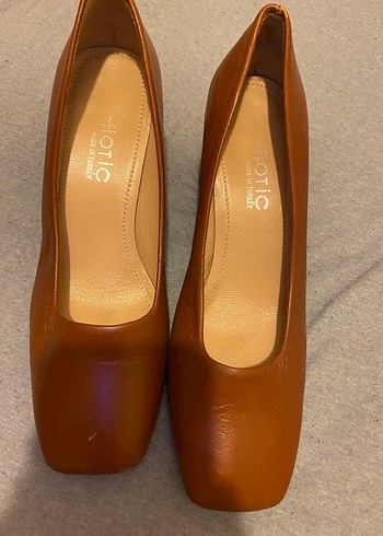 Kahverengi Kadın Blok Topuk Klasik Ayakkabı - Görsel 3