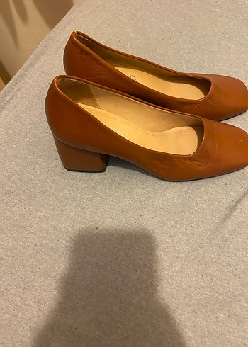 Kahverengi Kadın Blok Topuk Klasik Ayakkabı - Görsel 2