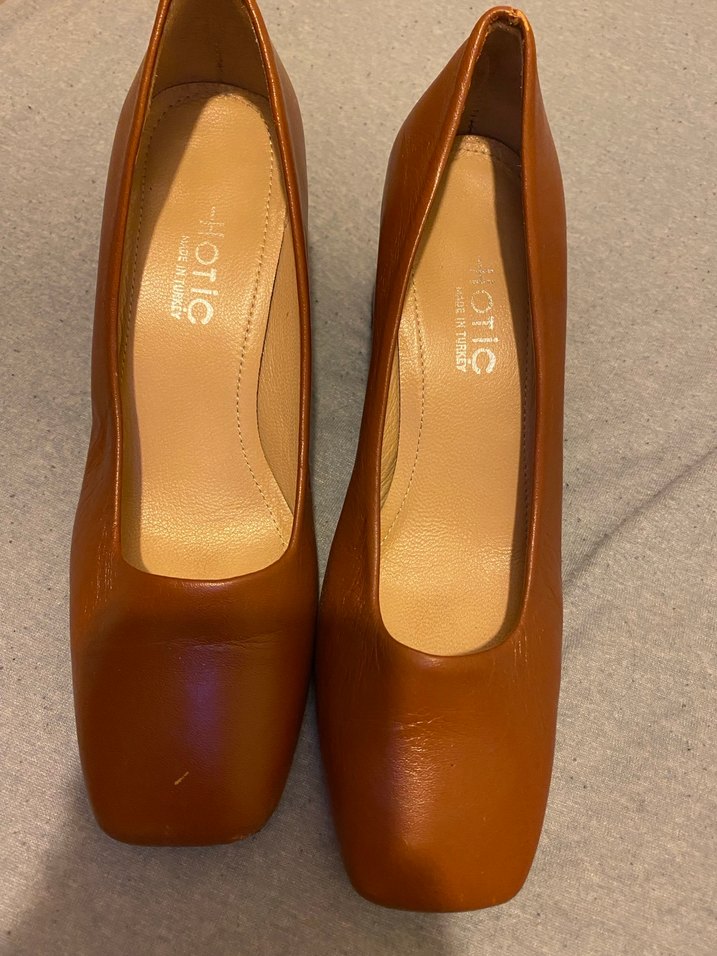 Kahverengi Kadın Blok Topuk Klasik Ayakkabı - Görsel 3