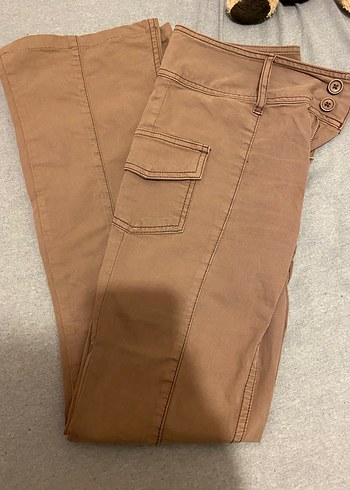 Bej Kadın Süet Kumaş Pantolon - Görsel 4