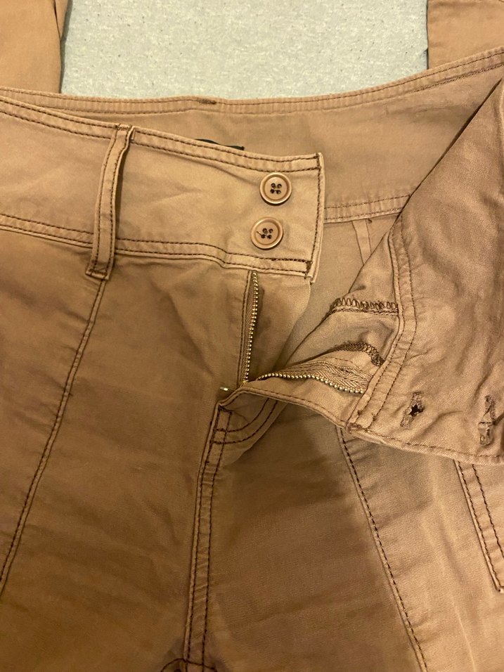 Bej Kadın Süet Kumaş Pantolon - Görsel 2