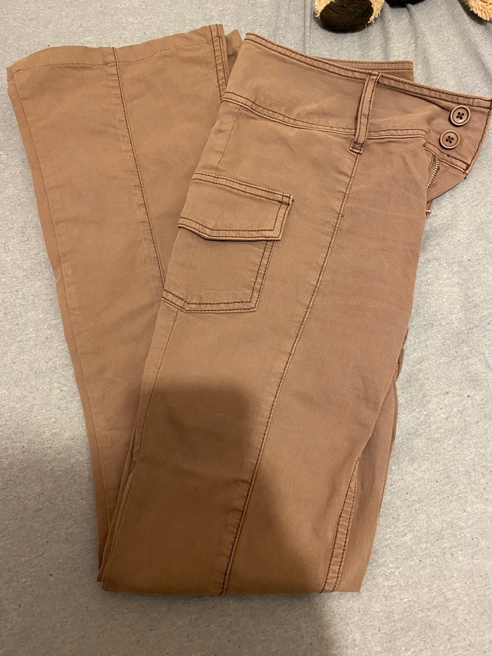 Bej Kadın Süet Kumaş Pantolon - Görsel 4