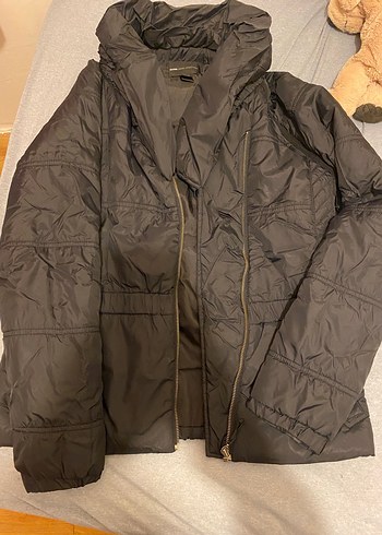 Gri Fermuarlı Yüksek Yakalı Kadın Ceket - Görsel 5