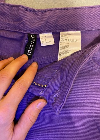 Mor Baskılı bol kesim pantolon - Görsel 2