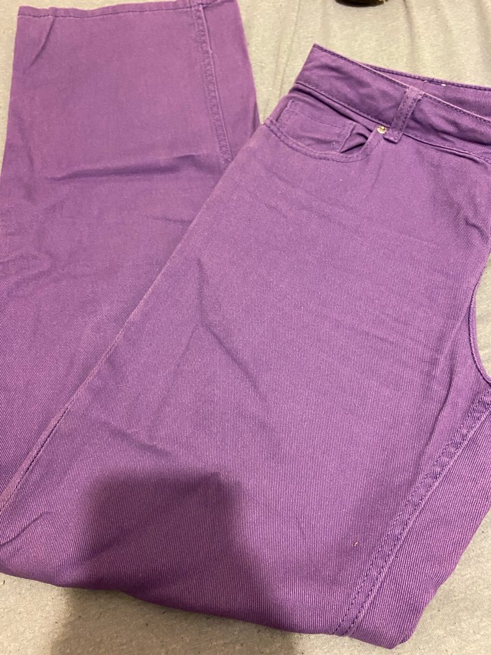 Mor Baskılı bol kesim pantolon - Görsel 3