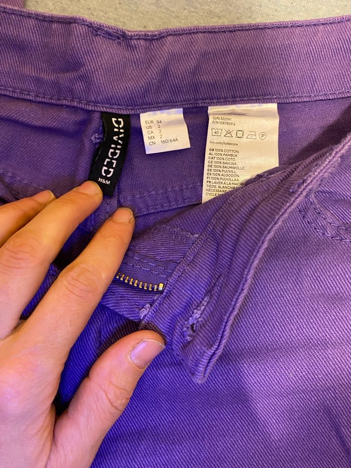 Mor Baskılı bol kesim pantolon - Görsel 2