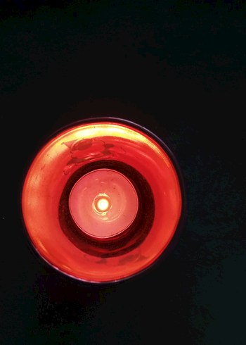 Kırmızı Cam Mumluk - Görsel 7