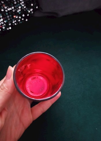 Kırmızı Cam Mumluk - Görsel 5