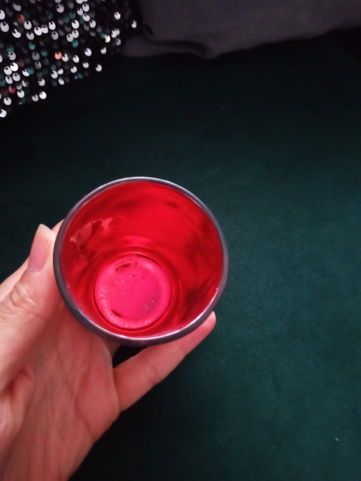 Kırmızı Cam Mumluk - Görsel 5