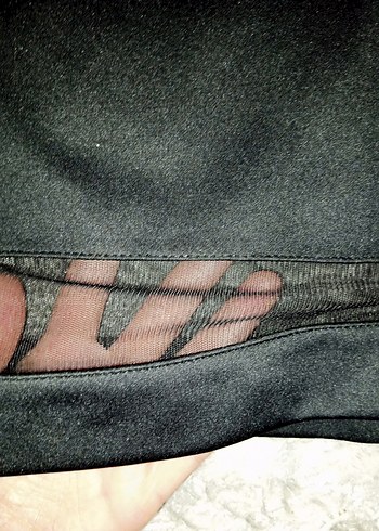 Siyah saten Midi Kadın Etek - Görsel 2