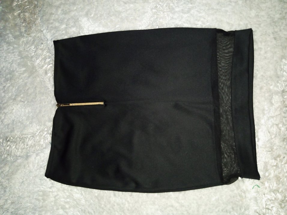 Siyah saten Midi Kadın Etek - Görsel 4