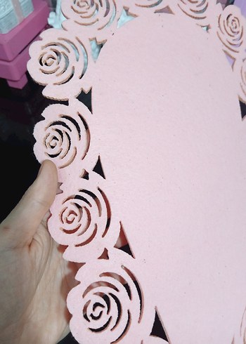 Vintage Gül Desenli Kalp Şeklinde Amerikan Servis - Görsel 3