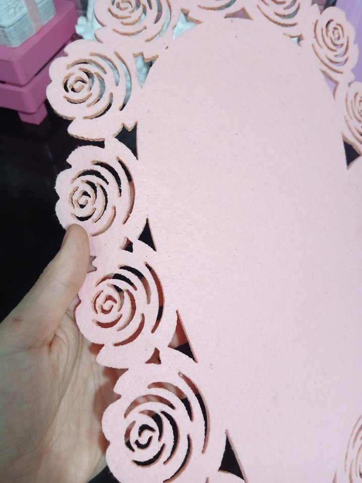 Vintage Gül Desenli Kalp Şeklinde Amerikan Servis - Görsel 3