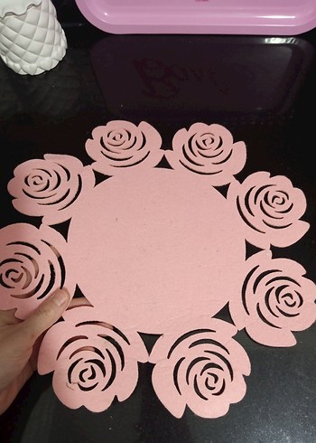 Gül Desenli Pembe servis - Görsel 2