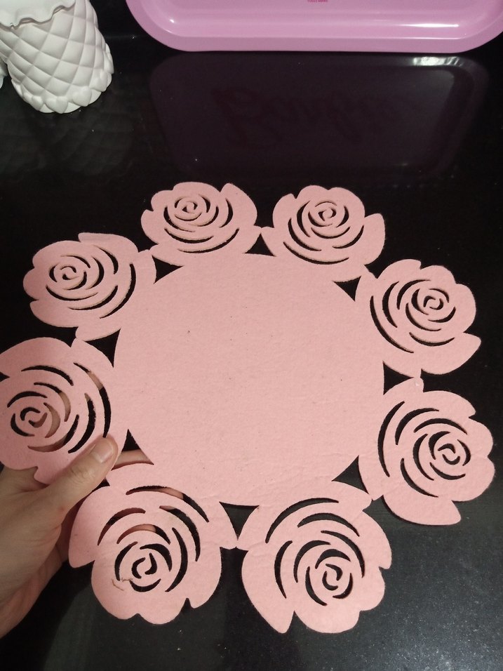 Gül Desenli Pembe servis - Görsel 2