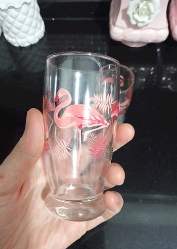 Pembe Flamingo Desenli Renkli Bardaklar - Görsel 3
