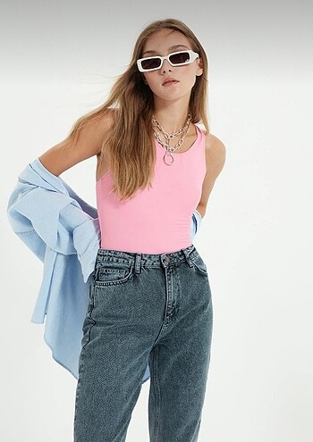36 Beden gri Renk Antrasit yıkamalı yüksek bel mom jeans