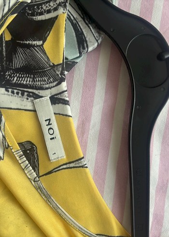 Sarı Bohem Baskılı Uzun Kollu  noi Elbise - Görsel 3