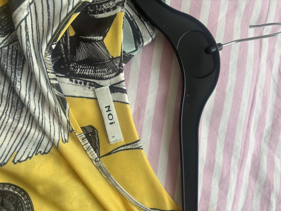 Sarı Bohem Baskılı Uzun Kollu  noi Elbise - Görsel 3