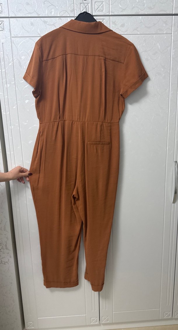 Kahverengi Kemerli Kadın Uzun Tulum - Görsel 3