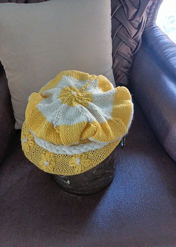 Sarı Örgü Bohem Kadın Bere - Görsel 3