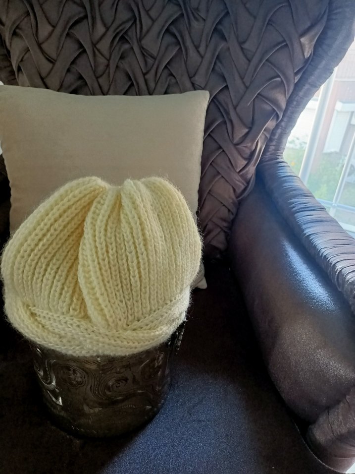 Beyaz Örgü Kadın Bere - Görsel 3