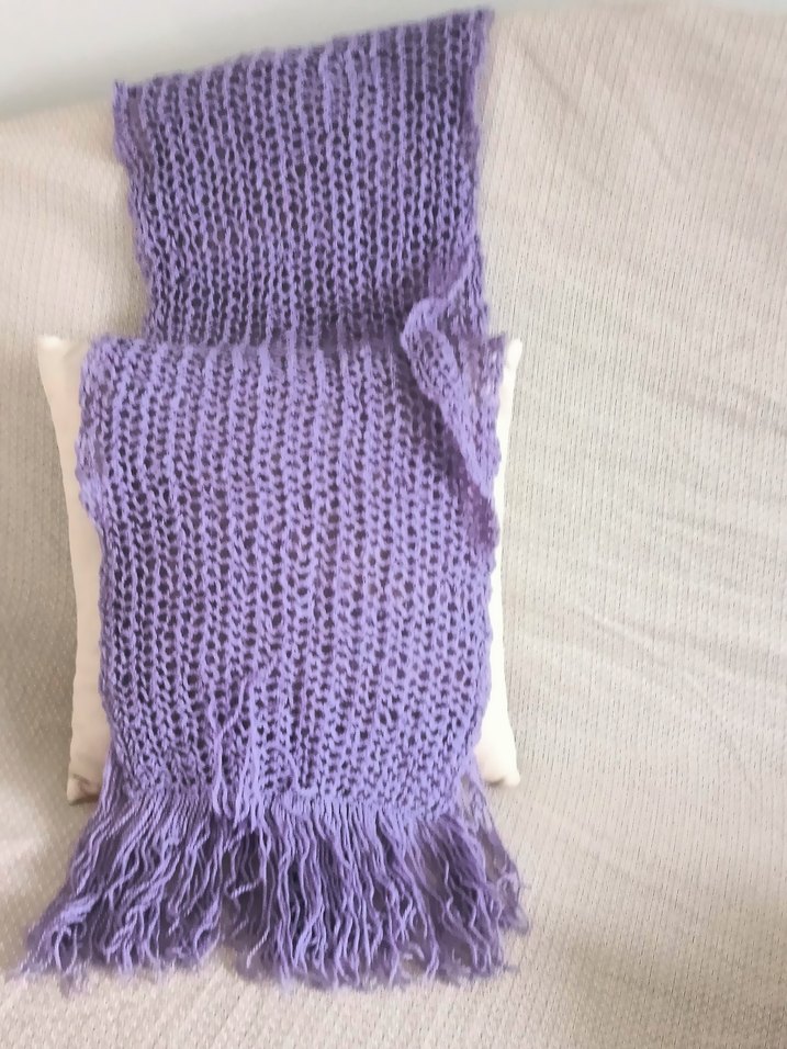 Mor Örgü Kadın Şal - Görsel 2