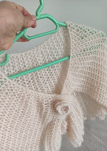 Kız Çocuk Bej Örgü Bolero - Görsel 4