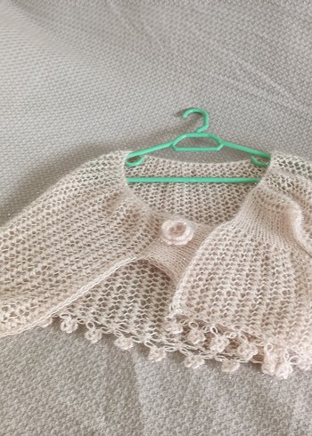 Kız Çocuk Bej Örgü Bolero - Görsel 2