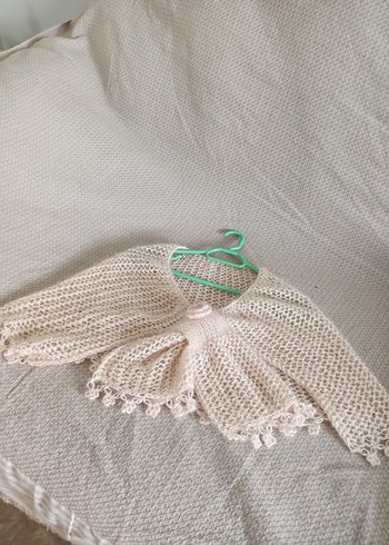 Kız Çocuk Bej Örgü Bolero - Görsel 3