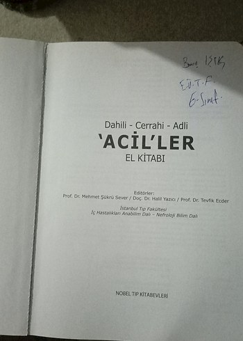 Dahili-Cerrahi-Adli Acil'ler El Kitabı 6. Baskı - Görsel 2