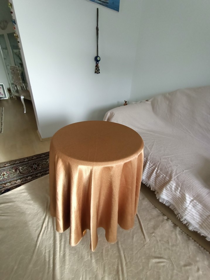 Bej Parlak Düz Modern masa örtüsü - Görsel 2