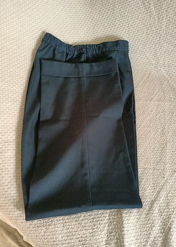 Kemerli Siyah Kadın Kumaş Pantolon - Görsel 3