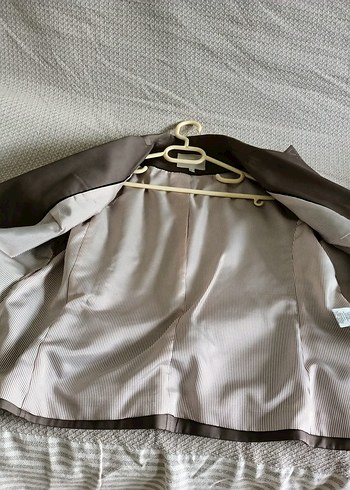 Kısa Kollu Bej Kadın Blazer Ceket - Görsel 3