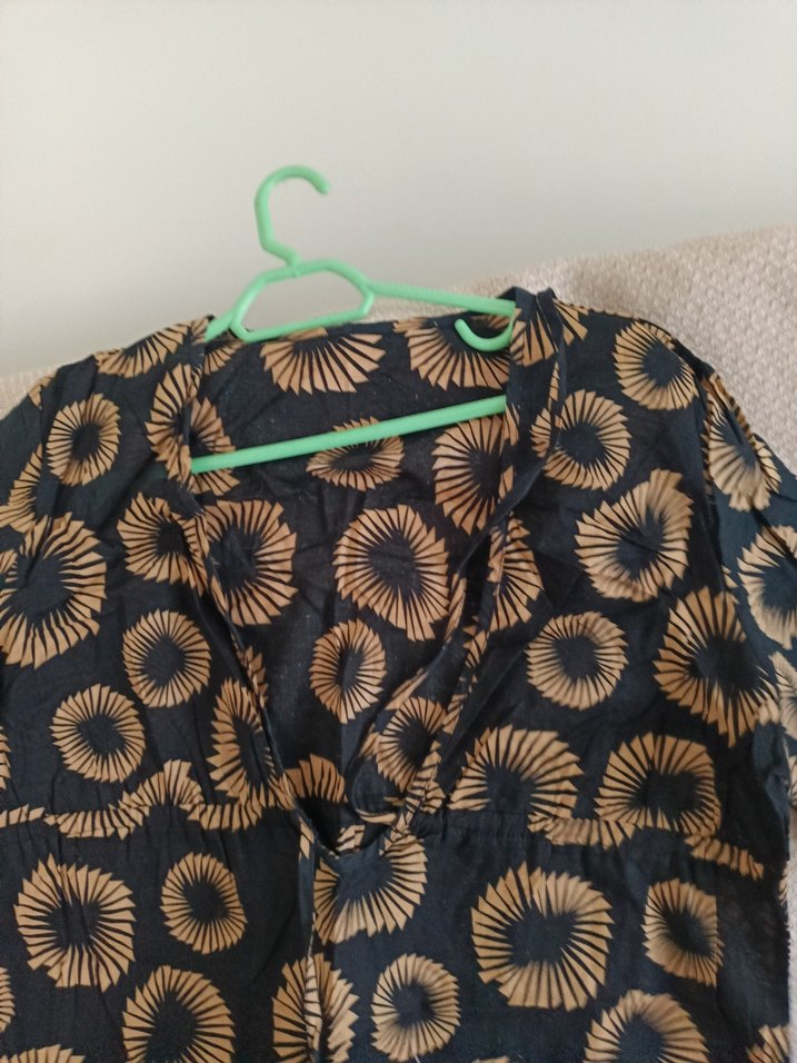 Düğmeli Uzun Kollu Bohem Hamile Bluzu - Görsel 2